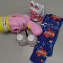 Bunny Bubble Gun Machine for Girl  Easter Basket Stuffer, 360 Leak-Proof LED & 10,000+ BPM, Includes Surprise Stickers, Outdoor Birthday for Toddlers Ages 3-6