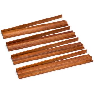 Yellow Mountain Imports Classic Chestnut Color Wooden Mahjong Game Racks with Pushers, 18 Inches - Set of 4 (Includes Magnetically Attached Mahjong Pushers)