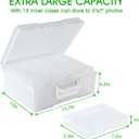 Photo Storage Box 5 x 7 Inches, 18 Inner Extra Large Photo Boxes with Dividers, Clear Acid-Free Photo Storage Containers with Handle, Photo Organizer Craft Keeper for Photo, Craft, Stamp etc