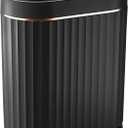 ELPHECO Black Bathroom Trash Can with Lid 2 Gallon Sensor Trash Bin, Automatic Narrow Garbage Can, Waterproof Smart Trash Can, Slim Motion Sensor Waste Bins for Bathroom, Living Room, Office