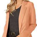 UNIQUE 21 Women's One Button Boyfriend Blazer for Work Casual - Ladies Jackets Outfits Suits for Work (6, Camel)