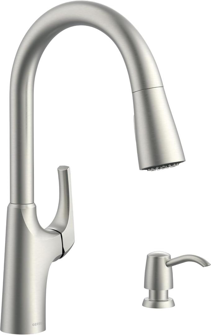 Gerber Pilsen Pull-Down Kitchen Faucet, Stainless Steel
