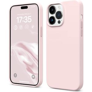 AOTESIER Shockproof Designed for iPhone 14 Pro Case 6.1 inch,[Silicone Slim Series] Rubber Full-Body Protection Bumper Phone Case for 14 Pro with Soft Anti-Scratch Lining, Chalk Pink