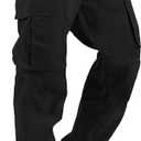 HUNGSON Mens Cargo Pants Drawstring Casual Hiking Pants Joggers Athletic Trousers Cotton Loose Straight Sweatpants for Men (Black, 34)