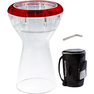 Wambooka Red Ruby Darbuka  Dry & Wet Sound Modes, 8.75'' Head, Lightweight- Professional Drum with Brass Tuning Keys & Padded Bag  17'' Length  Ideal for Live & Studio Use
