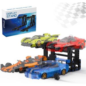 Display Stand for Lego Speed Champions Building Kit, 2 Layer Stand for Lego Car 77242 76923 76934 77240 77239 76914 76917 Model with Driver's Display, Collectible Gifts for Adults