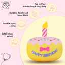Dog Birthday Cake Toy 5.9", Larger Plush Dog Gift with Electronic Music Box, Plays Happy Birthday Song & Puppy Bark Melody, Party Decoration for All Breeds Dogs, Pink