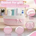 Colingmill Graduation Woven Gift Basket with Bags and Ribbons, Graduation Empty Gift Basket, Thank You Card & 2 Tissue Papers, 14x10x6.5in Baskets for Wedding Birthday(Pink,14 * 10 * 6.5 Inch)