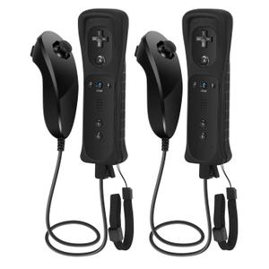 GLCONN Remote Controller with Nunchunk for Wii and Wii U Games - Controller for Wii Remotes - Set of 2 Black