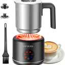 OWNKISS Milk Frother, 6in1 Electric Milk Frother and Steamer, 16.9oz/500ml Automatic Warm and Cold Foam Maker and Milk Warmer for Latte, Coffee, Cappuccinos, Macchiato (Stainless Steel)