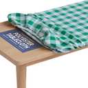 Tablecloth of Polyester -Fitted with Elastic, Water Proof, Washable, Fits for Table 36 x 60 Inch, Checked Green Design, for Indoor/Outdoor Kitchen and Picnic and More...