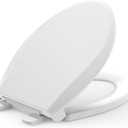 K-4636-RL-0 Elongated Toilet Seat Replacement for KOHLER 4636-RL-0 Elongated Bowl Toilet Seat Slow-Close, Soft Close toilet Seat and Lid, White