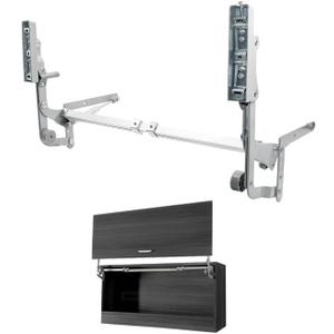 HOWHY Cabinet Door Hinges Set,Vertical Swing Lift Up Stay Pneumatic Arm Kitchen Mechanism Hinges with Slow Closing, Durable Silent (Suitable for Cabinet Width:35.43-47.24")