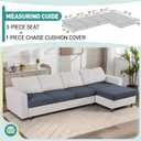 Ruaozz Couch Cushion Covers for Sectional Sofa Stretch Seat Cushion Covers Washable Sofa Slipcovers for L Shaped Soft Furniture Protector Pet Friendly (3 PC Seat + 1 PC Chaise Cover, Grey)
