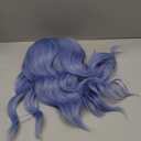 Blue Wig for Women Light Blue Short Bob Wigs with Bangs 14 Inch Loose Wavy Wig Synthetic Blue Purple Highlight Wigs Curly Cosplay Wig Shoulder Length Colorful Wigs for Girl Daily Party Costume Wigs