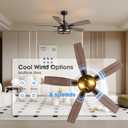 46 Inch Ceiling Fans with Lights and Remote Control, Farmhouse Ceiling Fan for Bedroom Living Room and Patio, Black Caged Ceiling Fan for Indoor and Outdoor