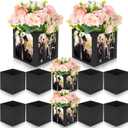 Spiareal 6 Pcs Graduation Table Centerpieces Box 6/7 Inch Picture Centerpieces for Table Photo Props Box Frame Congrats Grad Decorations for Graduation Wedding(Black)