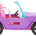 Barbie Toy Car, Doll-Sized SUV, Purple Off-Road Vehicle with 2 Pink Seats & Treaded, Rolling Wheels