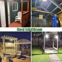 HULPPRE Solar Shed Light-Daytime or Night,96Leds Brighter White Solar Light Indoor&Outdoor with 2 Remotes,IP65 Barn/Chicken Coop/Workshop/Ceiling/Pendant Lamp for Patio,Garden,Yard,Gazebo