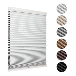 MYshade Cordless Blackout Cellular Shades for Windows, Honeycomb Window Shades with Thermal Insulation, Child & Pet Safe Room Darkening Shade, Easy Install,24" W x 50" H, Grey