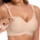 OEAK Nursing Bra for Breastfeeding Soft Supportive Maternity Bras Comfortable Wireless Pregnancy Bras Hands Free Pumping Bras, 4XL