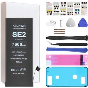 ASDAWN 7600mAh Battery for iPhone SE2, Upgraded Higher Capacity iPhone Battery Replacement for A1661 A1784 A1785 A1786 with Professional Tools