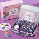 Fimibuke Kids Bento Snack Lunch Box with 4 Compartment, Insulated Lunch Bag, Stainless Steel Vacuum Thermo Food Jar, Ice Pack, Utensils Set, Birthday Gifts for Age 3-12 Back to School Toddler Girl Boy