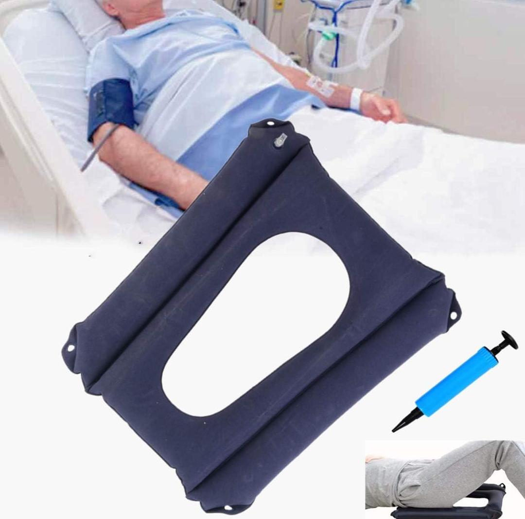 Inflatable Cushions, Breathable Nursing Anti-Bedsore Seat Pad for Bedridden Disabled Elderly for Pain Relif, Use for Toilet Chair, Wheelchair, Shower Chair (Suede)