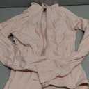 Waitfairy Zip Up Jackets for Women Yoga Gym Top Running Workout Jackets for Woman Track Jacket Women with Thumb Holes (X-Small, Peach Fuzz)