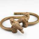 Curtain Drapery Holdbacks with Resin Bird, Wall Mount Drapery Hooks Holders, Set of 2, Wood Color, Suitable for Drywall