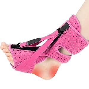 Plantar Fasciitis Night Splint 3 Adjustable Planter Facetious Relief Foot Drop Achilles Tendonitis Day Night, S (Pink-1PC)