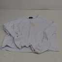 Trendy Queen Cropped Sweatshirts for Women Oversized Crewneck Sweaters Long Sleeve Tops Fall Winter Clothes 2025 (Small, White)