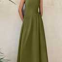 PRETTYGARDEN Women's Maxi Sundress Casual Summer 2025 Sleeveless Asymmetrical Drop Waist Patchwork Long Flowy Tank Dresses (L)