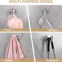 Towel Hooks Shower Suction Hook Towel Hanger for Bathroom Hanging Coat, Robe, Removable Wall Mounted Hook for Bedroom Kitchen Hotel Pool Brushed Nickel(4-Pack)