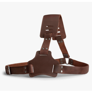 Hide & Play, Gladiator Shoulder Harness, Adjustable Straps, Ideal for Cosplay, Costume Parties, Full Grain Leather, Handmade, Bourbon Brown