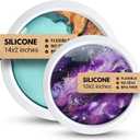 Alaskey Premium Round Resin Table Silicone Mold 14"x2" and 10"x2" | Durable, Reusable, No Seal Required | Large Epoxy Resin Mold for DIY River Table, Coasters, Cutting Boards, Charcuterie, and Crafts