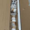 2 Pack White Curtain Rods for Windows 30 to 56 Inch, 1" Boho Decorative Drapery Rod with Twine Wrapped End Cap Finials, Adjustable Vintage Rustic Farmhouse Window Treatment Rods, Easy Install