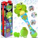 ArtCreativity Frog Bubble Wand - Bubble Toy with Bubbles Refill Solution, Stickers, Music & Lights - Kids Summer Outdoor Activity - Birthday Party Favors - Bubble Blower Machine (12 inches x 2 inches x 12 inches)