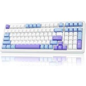 Aula F99 PRO 96% Mechanical Gaming Keyboard, BT5.0/USB-C/2.4GHz Wireless, Hot Swappable Gasket Custom Keyboard with 8000mAH Battery, Rotary Knob, RGB Backlit for Win/Mac 