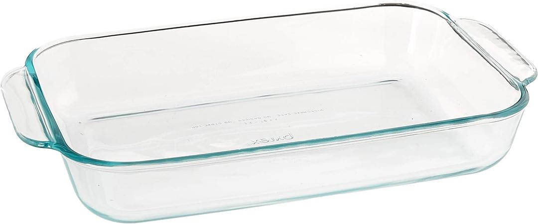 Pyrex Basics 2 Quart Glass Oblong Baking Dish, Clear 11.1 in. x 7.1 in. x 1.7 in.