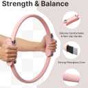 YOTTOY Pilates Ring and Ball Set, Figure 8 Resistance Bands, Stretch Bands & Guide, Pilates Equipment Set for Beginners for Home Workouts Core Strength, Yoga, Physical Therapy & Rehab, Pink 15in