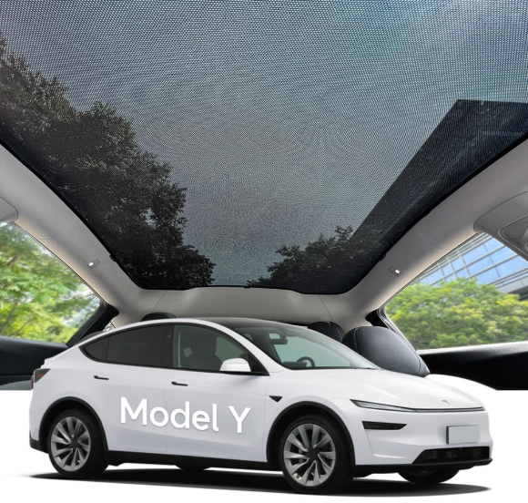 Tesla Model Y Juniper 2025-2026 Breathable Mesh Glass Roof Sunshade