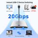 Cable Matters 20Gbps USB C Switch for 2 Computers, Up to 8K@30Hz on Windows, 4K@60Hz on macOS, 140W PD, for Sharing a USB-C/Thunderbolt 4 Monitor or Dock (Not for Dock with an Attached Cable)