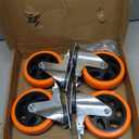 D&L 5 Inch Swivel Casters Wheels 1500lbs Heavy Duty Castors with Brake Polyurethane Dual Locking Casters Set of 4 Orange DL-I5-001