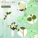 Hotop 120 Pcs Roses Artificial Flowers in Bulk,Long Stem Artificial Flower Bouquet,Silk Real Lifelike Fake Rose for Wedding Party Table Centerpieces Decor Valentines Gifts(White)