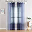 G2000 Sheer Curtains & Drapes 84 Inches Long Navy Blue and White Ombre Curtains for Bedroom Living Room Window Light Filtering Grommet Curtains for Patio Sliding Glass Door 2 Panels