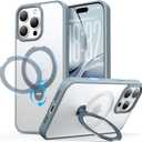 for iPhone 16 Pro Max Case: with 360 Spin Magnetic Stand, Camera Control Button, Fit for MagSafe, Military Drop Protective Slim Phone Cover for 16 ProMax with Ring Kickstand, 6.9", Gray