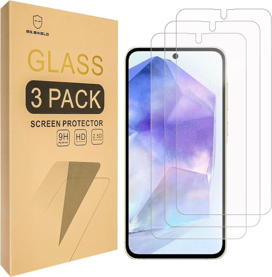 3 x Mr.Shield Screen Protector compatible with Samsung Galaxy A56 5G / Galaxy M56 5G [Tempered Glass] [3-Pack] [Japan Glass with 9H Hardness]