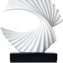 Modern White Ocean Wave Sculpture – Abstract Resin Statues for Home Decor, Elegant Coffee Table Decor for Living Room, Unique Home Décor Accents & Art Deco Decor for Office, Shelf, or Entryway