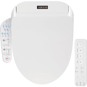 KERDE P30B Bidet Toilet Seat - Dual Control (Side Panel & Remote), Warm Water Wash, Heated Seat, Warm Air Dryer, LED Night Light,Existing Toilets Electric Bidet Elongated Electronic Heated Smart